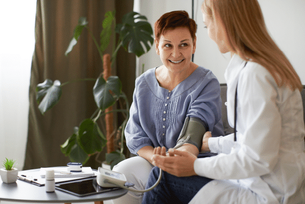 Checking blood pressure